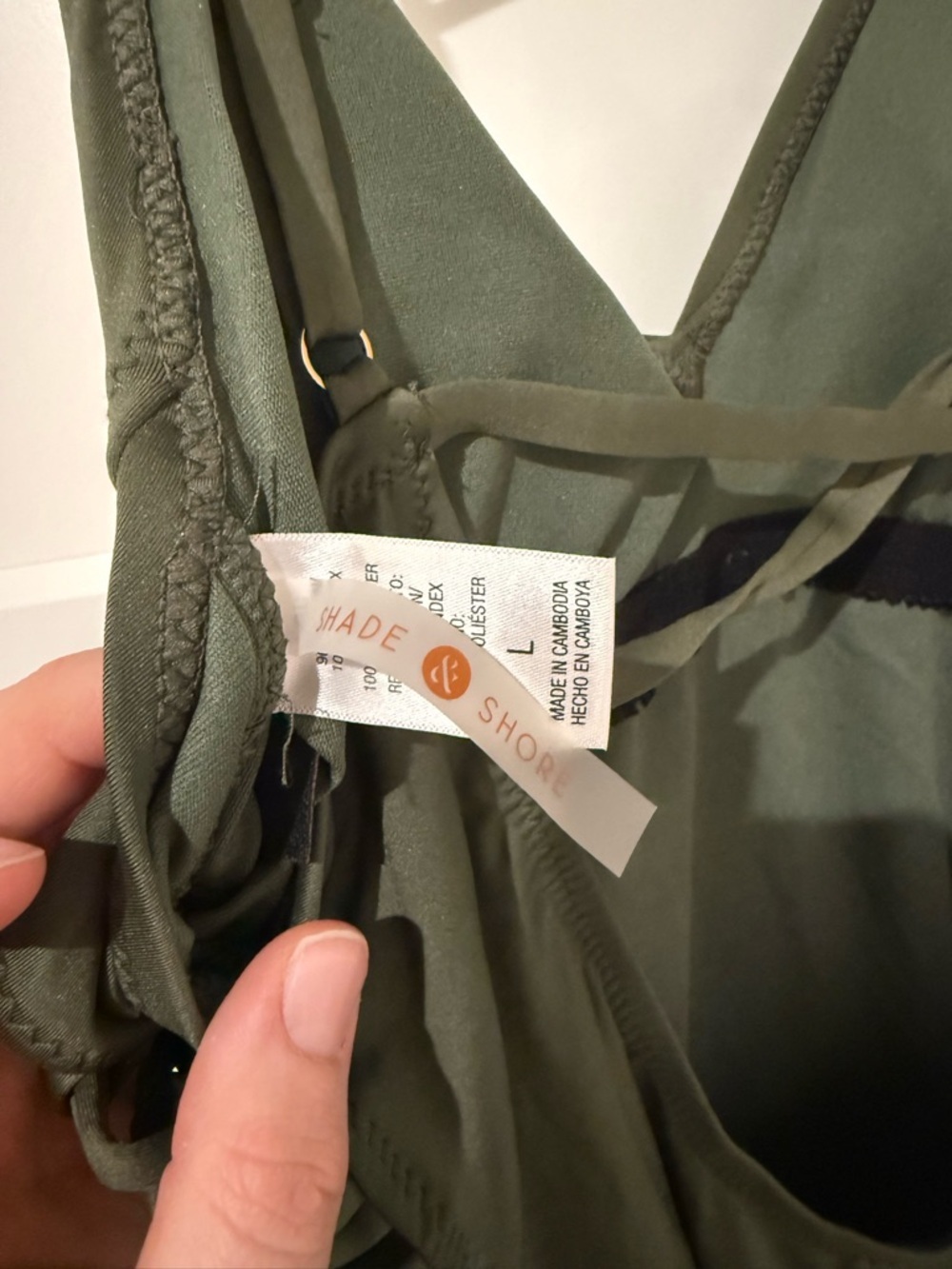 NWOT Shade & Shore Olive Green One-Piece Swimsuit - Picture 5 of 5